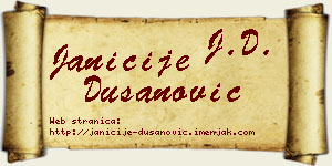 Janićije Dušanović vizit kartica